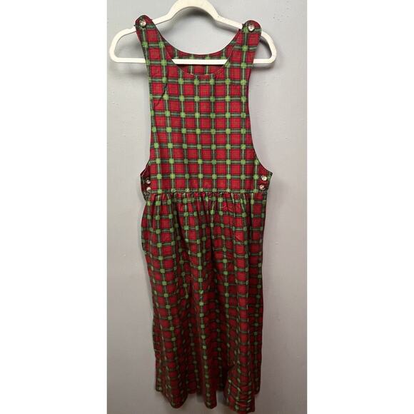 Selections‎ by Manor House Dress Womens Medium Red Plaid Modest USA Drop Waist - Picture 1 of 8